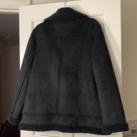 Ann Taylor Sherpa Moto Jacket Faux Suede 541396 - Picture 8 of 9